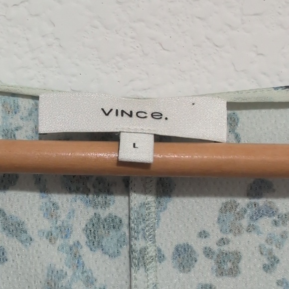 Vince Sage Green Floral Bias Satin Slip Dress Aloe Size Large New - Picture 5 of 10